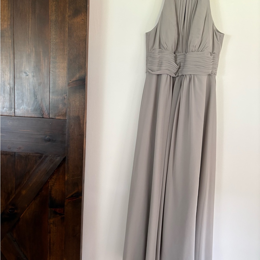 Azazie Bonnie | Silver Maxi Gown Bridesmaid for Weddings